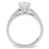 Silver 925 Sterling Silver Ring with AAA Grade CZ  in Clear