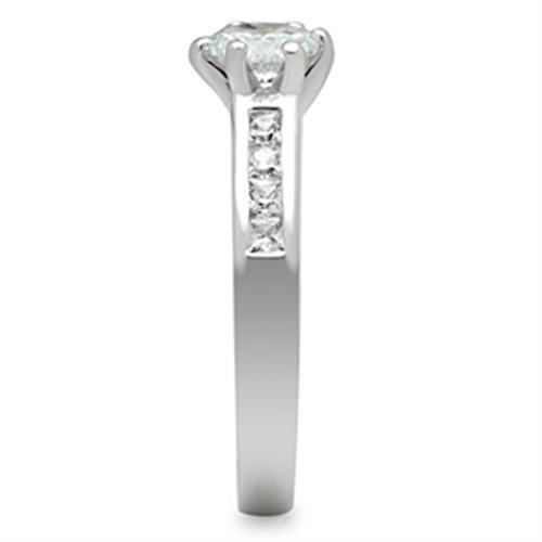 Silver 925 Sterling Silver Ring with AAA Grade CZ  in Clear