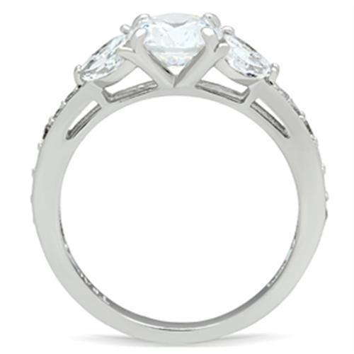 Silver 925 Sterling Silver Ring with AAA Grade CZ  in Clear