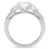 Silver 925 Sterling Silver Ring with AAA Grade CZ  in Clear
