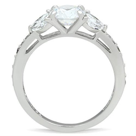 Silver 925 Sterling Silver Ring with AAA Grade CZ  in Clear
