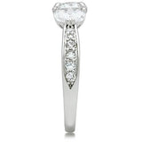 Silver 925 Sterling Silver Ring with AAA Grade CZ  in Clear