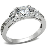 Silver 925 Sterling Silver Ring with AAA Grade CZ  in Clear