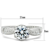 Silver 925 Sterling Silver Ring with AAA Grade CZ  in Clear