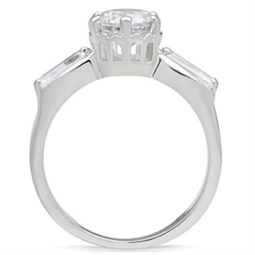 Silver 925 Sterling Silver Ring with AAA Grade CZ  in Clear