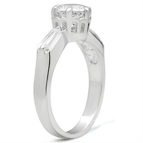 Silver 925 Sterling Silver Ring with AAA Grade CZ  in Clear