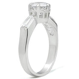 Silver 925 Sterling Silver Ring with AAA Grade CZ  in Clear
