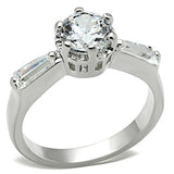 Silver 925 Sterling Silver Ring with AAA Grade CZ  in Clear