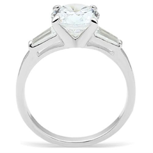 Silver 925 Sterling Silver Ring with AAA Grade CZ  in Clear