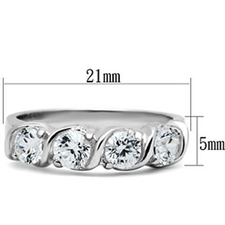Silver 925 Sterling Silver Ring with AAA Grade CZ  in Clear