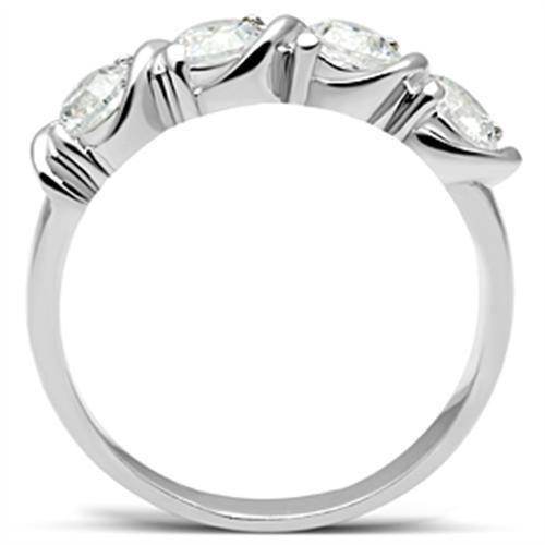 Silver 925 Sterling Silver Ring with AAA Grade CZ  in Clear