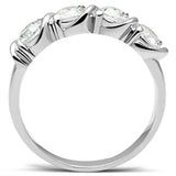 Silver 925 Sterling Silver Ring with AAA Grade CZ  in Clear