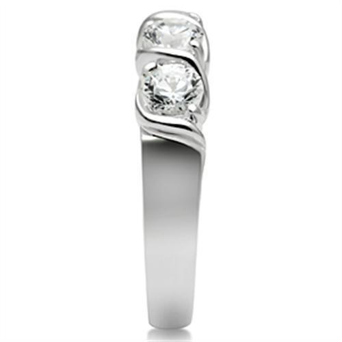 Silver 925 Sterling Silver Ring with AAA Grade CZ  in Clear