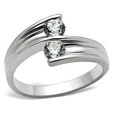 Silver 925 Sterling Silver Ring with AAA Grade CZ  in Clear