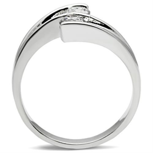 Silver 925 Sterling Silver Ring with AAA Grade CZ  in Clear