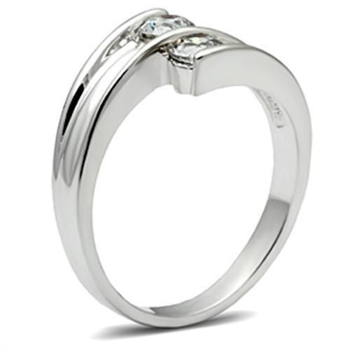 Silver 925 Sterling Silver Ring with AAA Grade CZ  in Clear