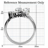 High polished (no plating) Stainless Steel Ring with AAA Grade CZ  in Clear
