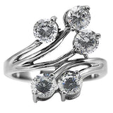 High polished (no plating) Stainless Steel Ring with AAA Grade CZ  in Clear