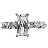 High polished (no plating) Stainless Steel Ring with AAA Grade CZ  in Clear