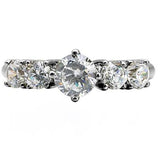 High polished (no plating) Stainless Steel Ring with AAA Grade CZ  in Clear