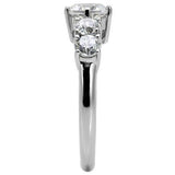 High polished (no plating) Stainless Steel Ring with AAA Grade CZ  in Clear