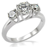 High polished (no plating) Stainless Steel Ring with AAA Grade CZ  in Clear