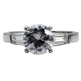 High polished (no plating) Stainless Steel Ring with AAA Grade CZ  in Clear