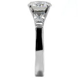 High polished (no plating) Stainless Steel Ring with AAA Grade CZ  in Clear