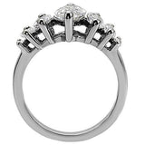 High polished (no plating) Stainless Steel Ring with AAA Grade CZ  in Clear