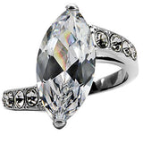 High polished (no plating) Stainless Steel Ring with AAA Grade CZ  in Clear