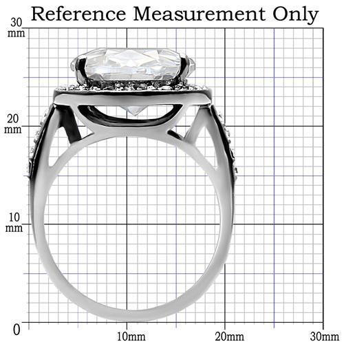 High polished (no plating) Stainless Steel Ring with AAA Grade CZ  in Clear