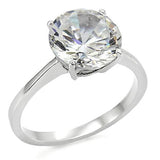 High polished (no plating) Stainless Steel Ring with AAA Grade CZ  in Clear