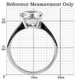 High polished (no plating) Stainless Steel Ring with AAA Grade CZ  in Clear