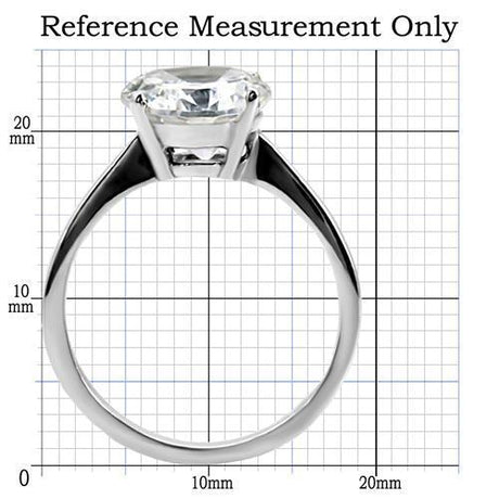 High polished (no plating) Stainless Steel Ring with AAA Grade CZ  in Clear