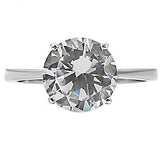 High polished (no plating) Stainless Steel Ring with AAA Grade CZ  in Clear