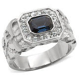 High polished (no plating) Stainless Steel Ring with Top Grade Crystal  in Montana