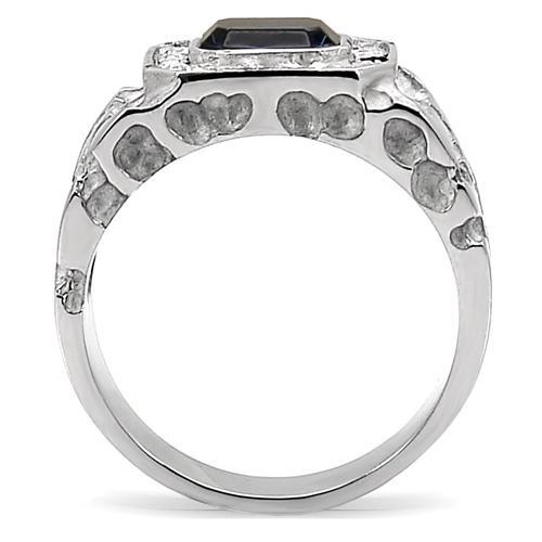 High polished (no plating) Stainless Steel Ring with Top Grade Crystal  in Montana