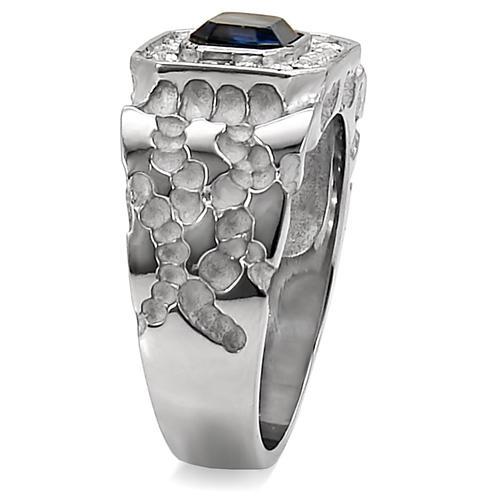 High polished (no plating) Stainless Steel Ring with Top Grade Crystal  in Montana