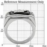 High-Polished Western Military Ring with Jet Black Onyx