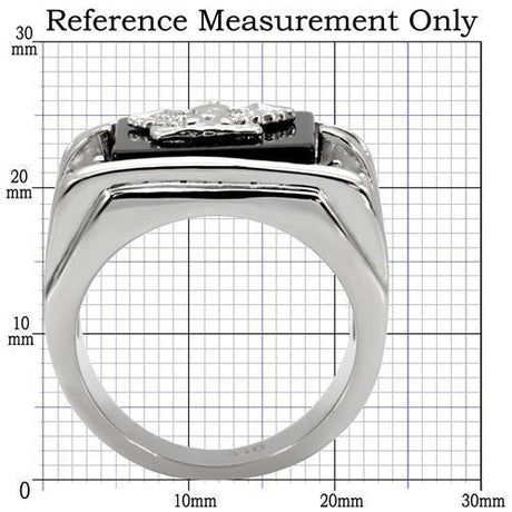 High-Polished Western Military Ring with Jet Black Onyx