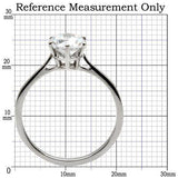 High polished (no plating) Stainless Steel Ring with AAA Grade CZ  in Clear