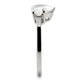 High polished (no plating) Stainless Steel Ring with AAA Grade CZ  in Clear