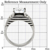 High polished (no plating) Stainless Steel Ring with AAA Grade CZ  in Clear