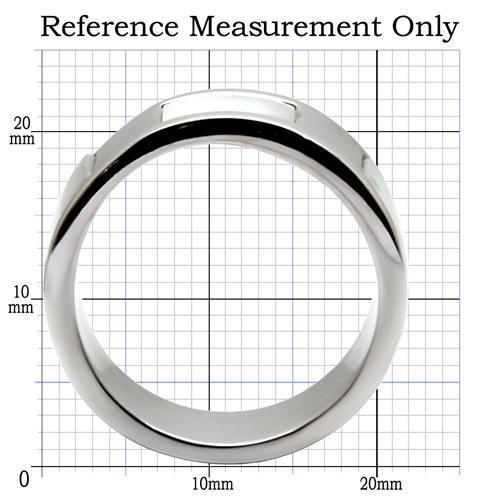 High polished (no plating) Stainless Steel Ring with Precious Stone Conch in White