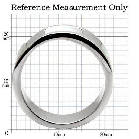 High polished (no plating) Stainless Steel Ring with Precious Stone Conch in White