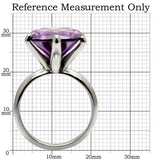 High polished (no plating) Stainless Steel Ring with AAA Grade CZ  in Amethyst