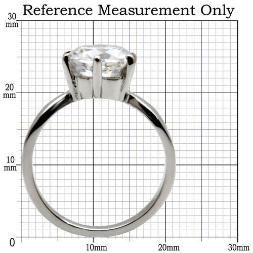 High polished (no plating) Stainless Steel Ring with AAA Grade CZ  in Clear