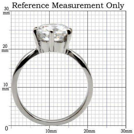 High polished (no plating) Stainless Steel Ring with AAA Grade CZ  in Clear