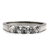 High polished (no plating) Stainless Steel Ring with AAA Grade CZ  in Clear