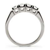 High polished (no plating) Stainless Steel Ring with AAA Grade CZ  in Clear